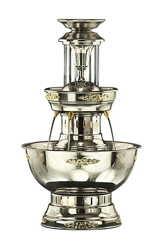 5 Gal Champagne Fountain White w/ Gold Trim